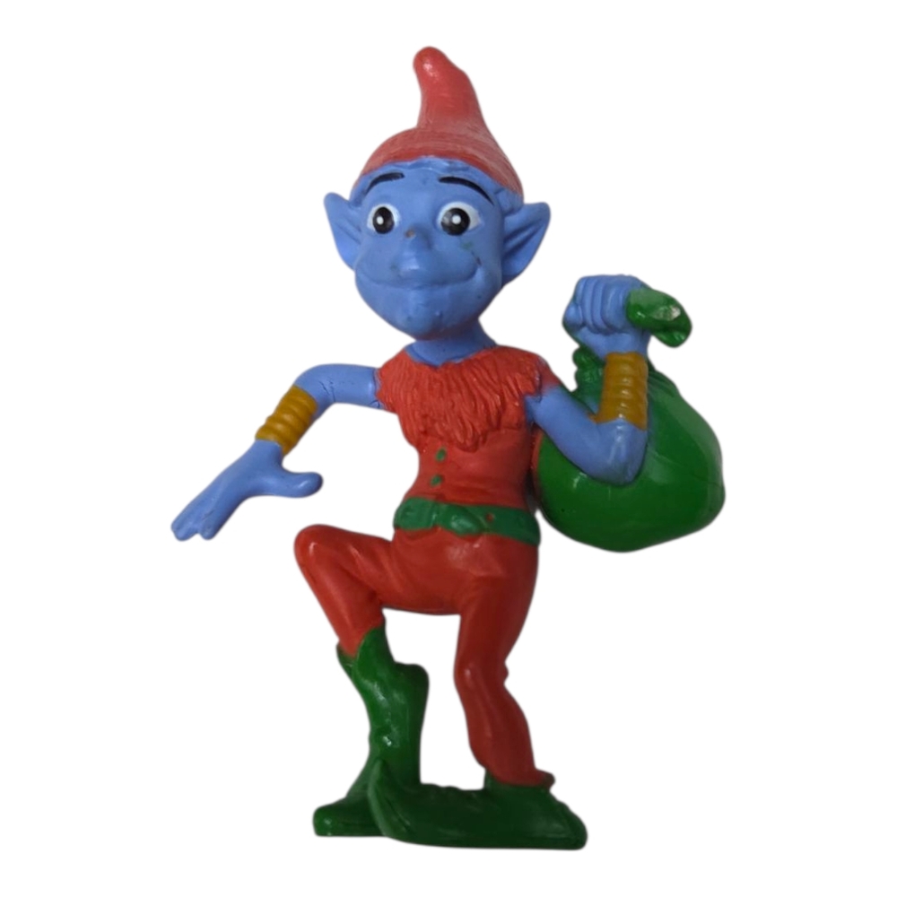 10/$10 Blue goblin PVC rubber figure with sack